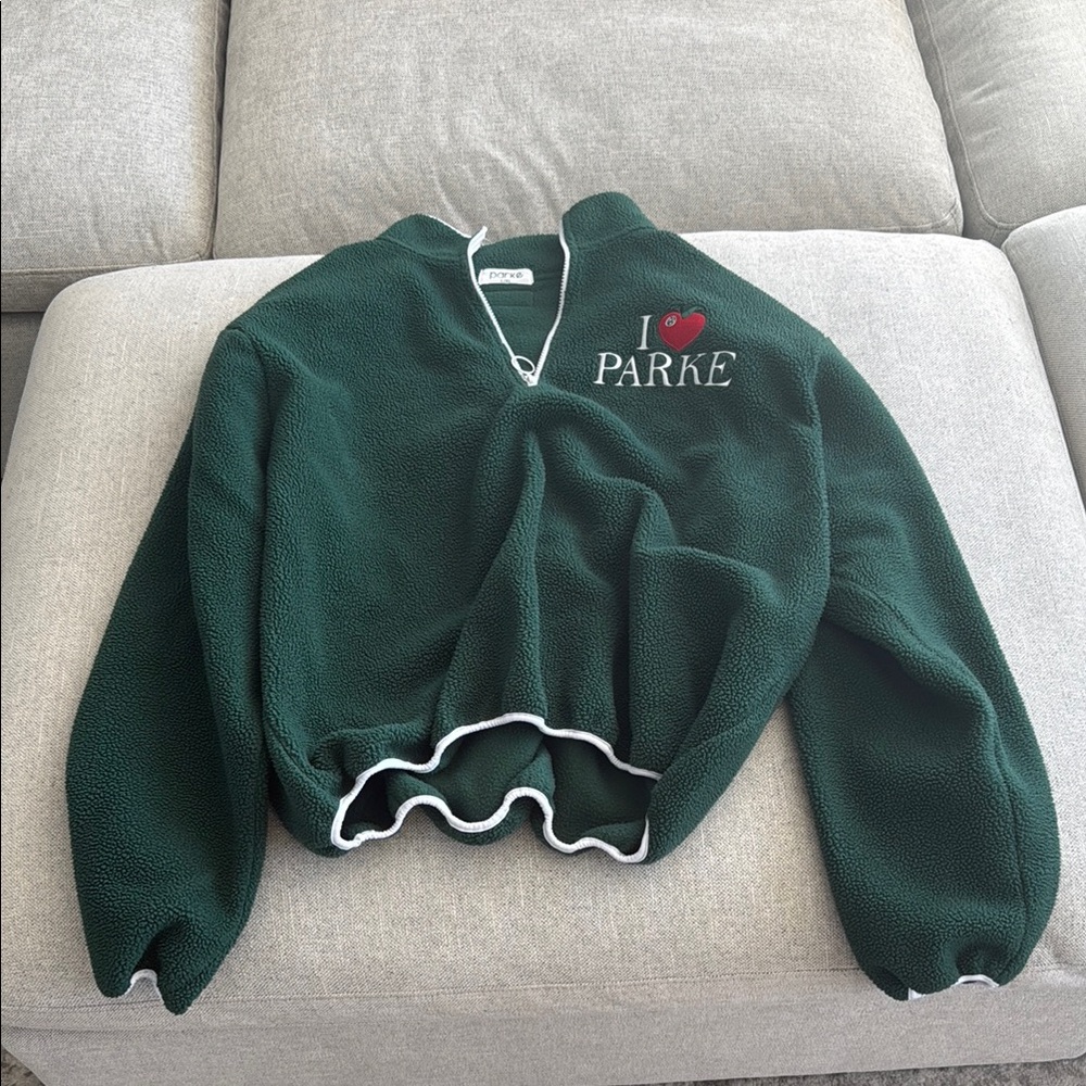 Parke NYC Green Quarter Zip Sherpa